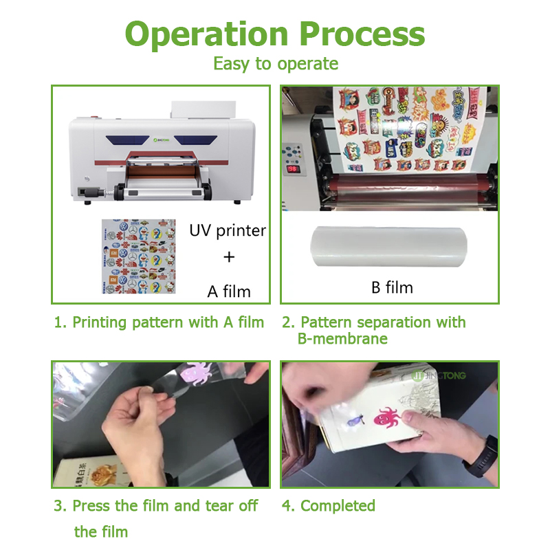 Digital Sticker Printing Machine Laminating A2 A3 A4 UV DTF AB Film Printer for Glass, Wood, Leather