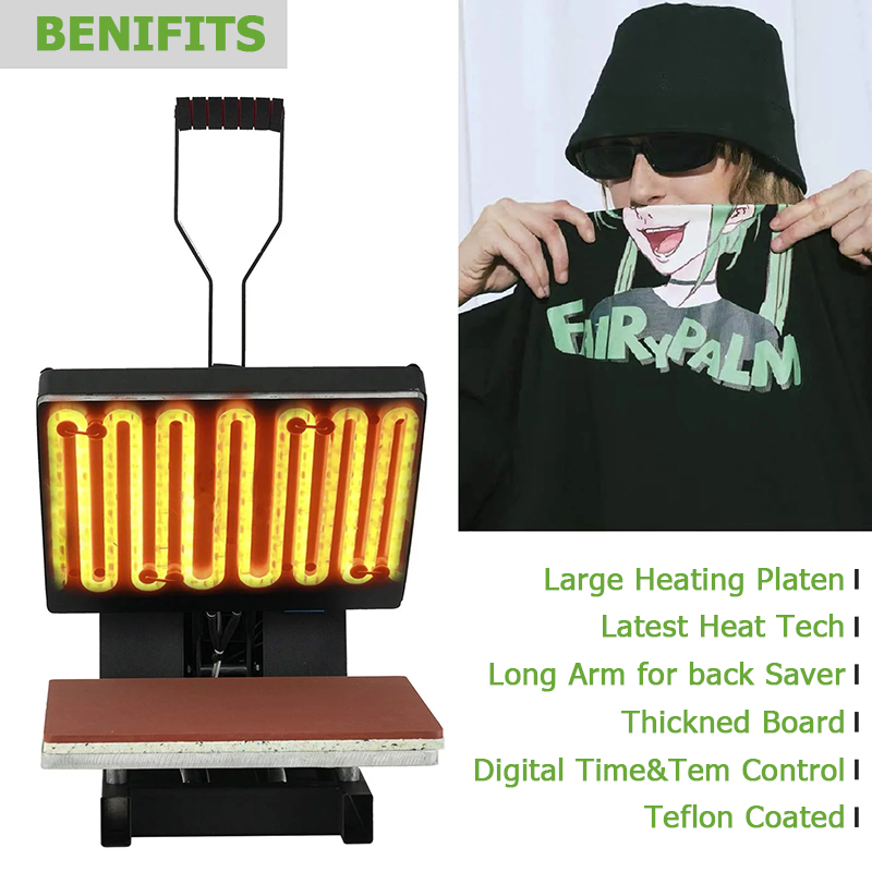 15x15 inch DIY Digital Heat Presses 1400W Industrial Heat Transfer Machine for T-Shirt, Mouse Pad, Canvas Bags