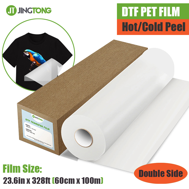 Best 60cm Double Sided DTF PET Film Roll 23.6 inches Inkjet Heat Transfer Paper for T-Shirts Textile