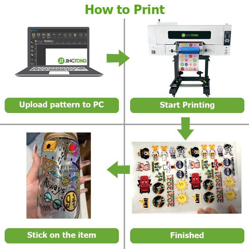 A3 UV DTF Printer Roll to Roll AB Film 30CM Crystal Sticker Printing Machine with Laminator
