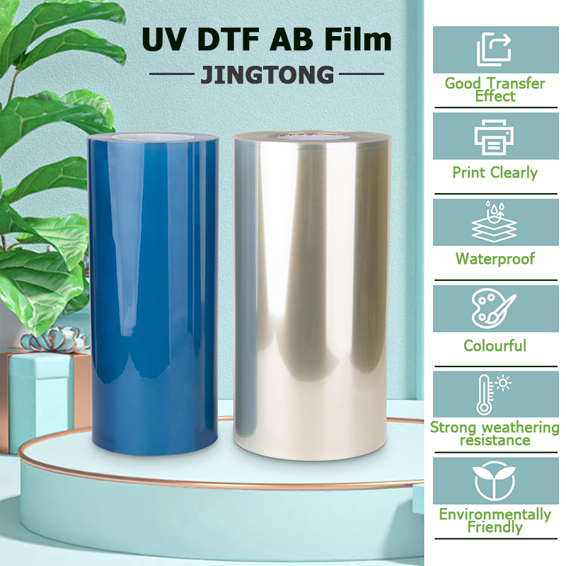 UV DTF Transfer Film Roll 30cm x 100m (12in x 328ft) Printable Low-Tacky A Film (White) Release B Film