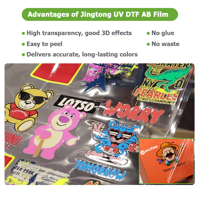 UV DTF Transfer Film Roll 30cm x 100m (12in x 328ft) Printable Low-Tacky A Film (White) Release B Film