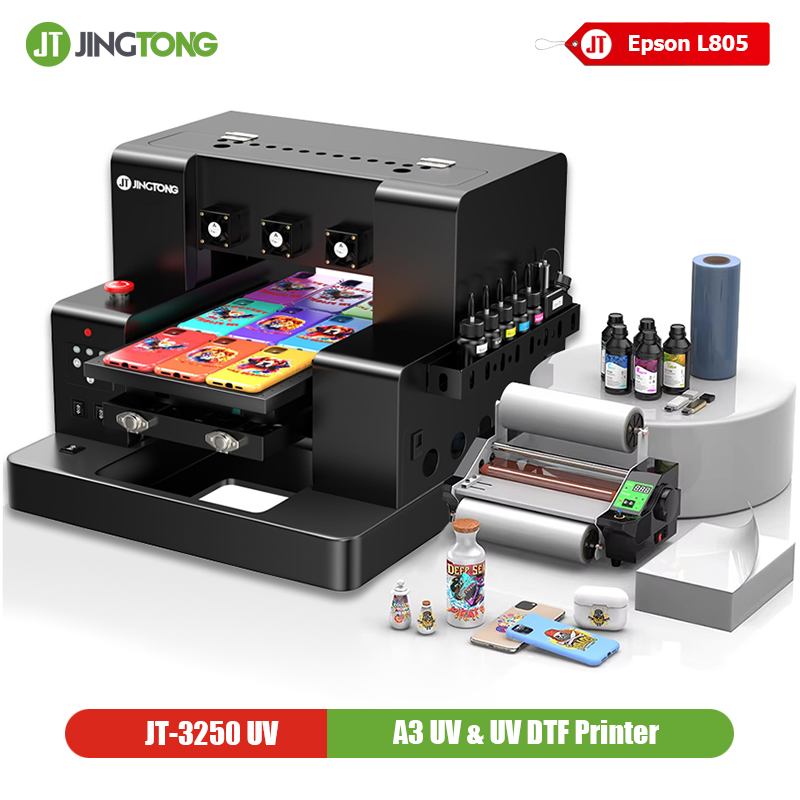 Automatic A3 L805 UV Flatbed Cylinder Printer UV DTF Transfer Stickers Printing Machine