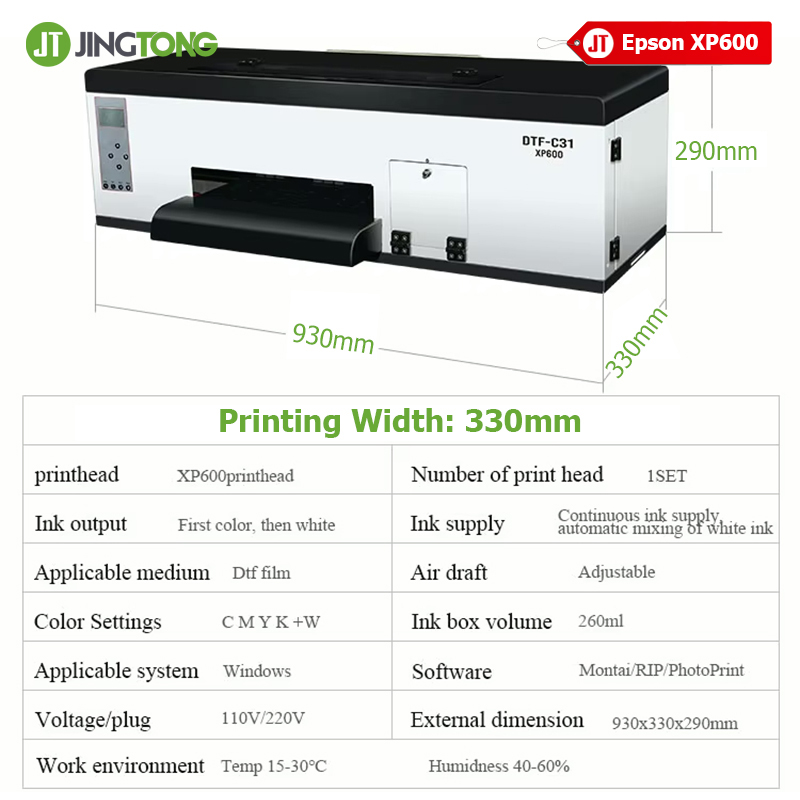 High Transfer Rate A3 Plus Desktop DTF Printer XP600 Head T Shirt Printing Machine