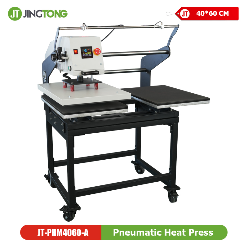 Double Station Flatbed Industrial Wide Format Heat Press Machine Pneumatic T-shirt Transfer Machine