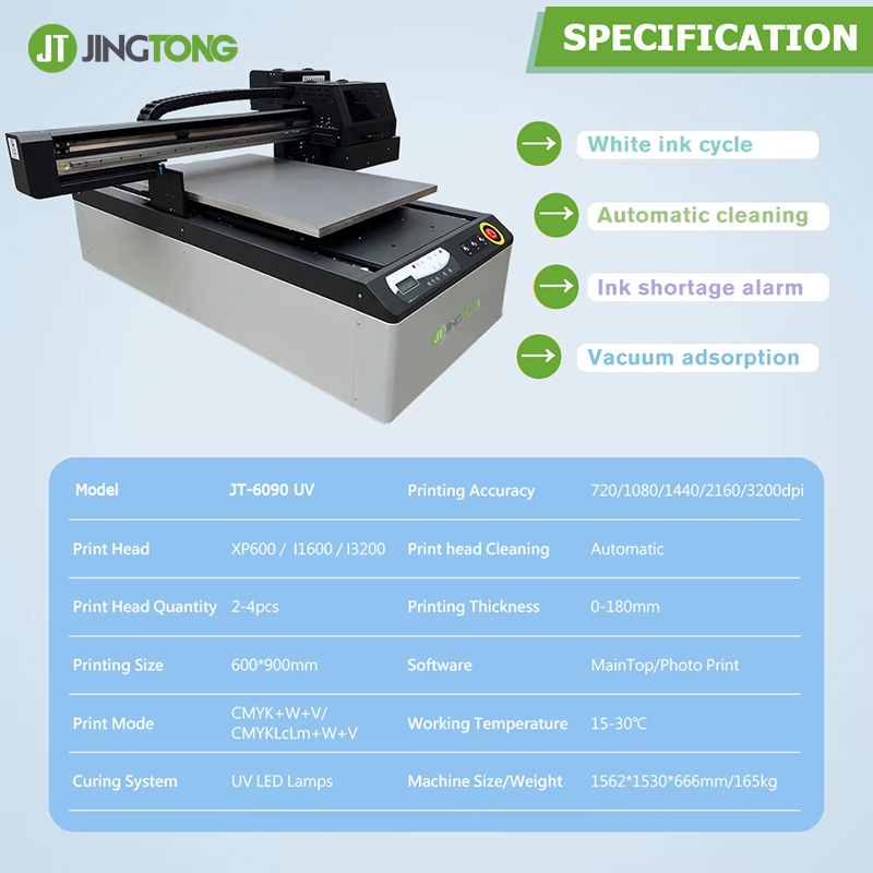 Super Performance 6090 UV Led Flatbed Printer with Epson XP600 i1600 i3200 Print Heads