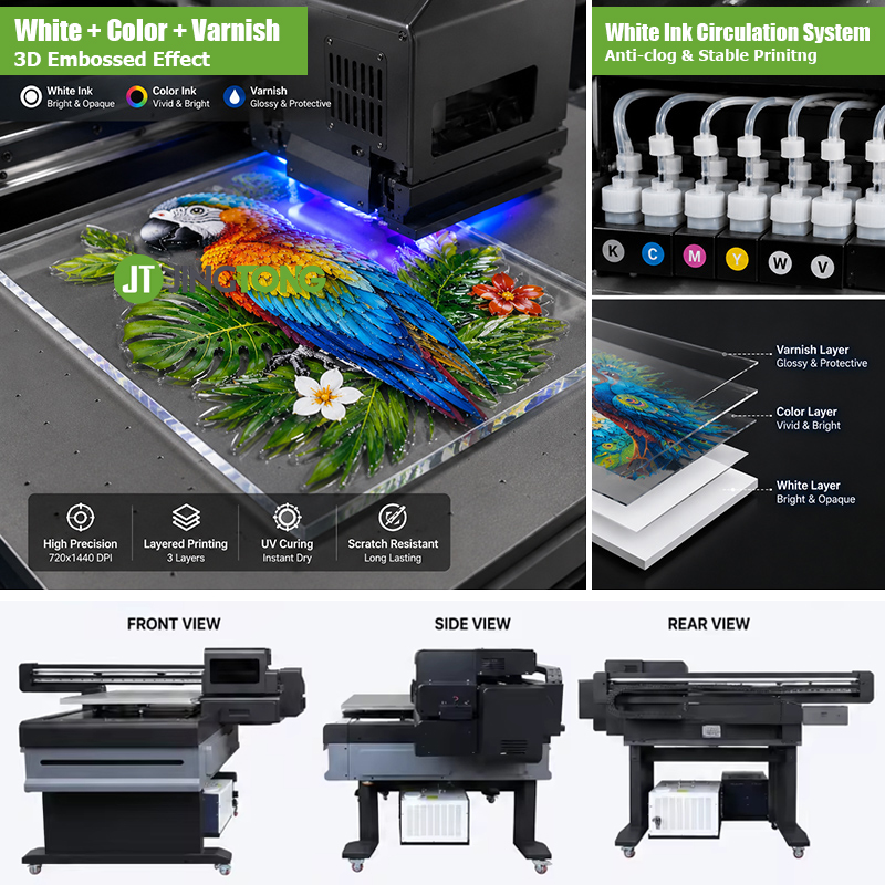 High-End AI Vision Positioning 6090 UV Flat Bed Printers UV LED Digital Printing Machine