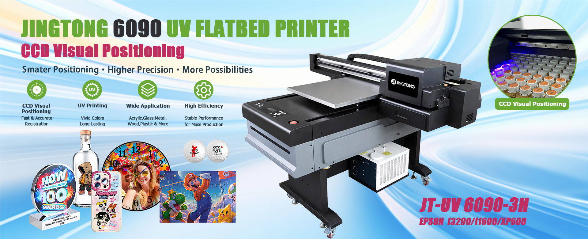 6090 UV Printer UV DTF Printer with CCD Visual Positioning System