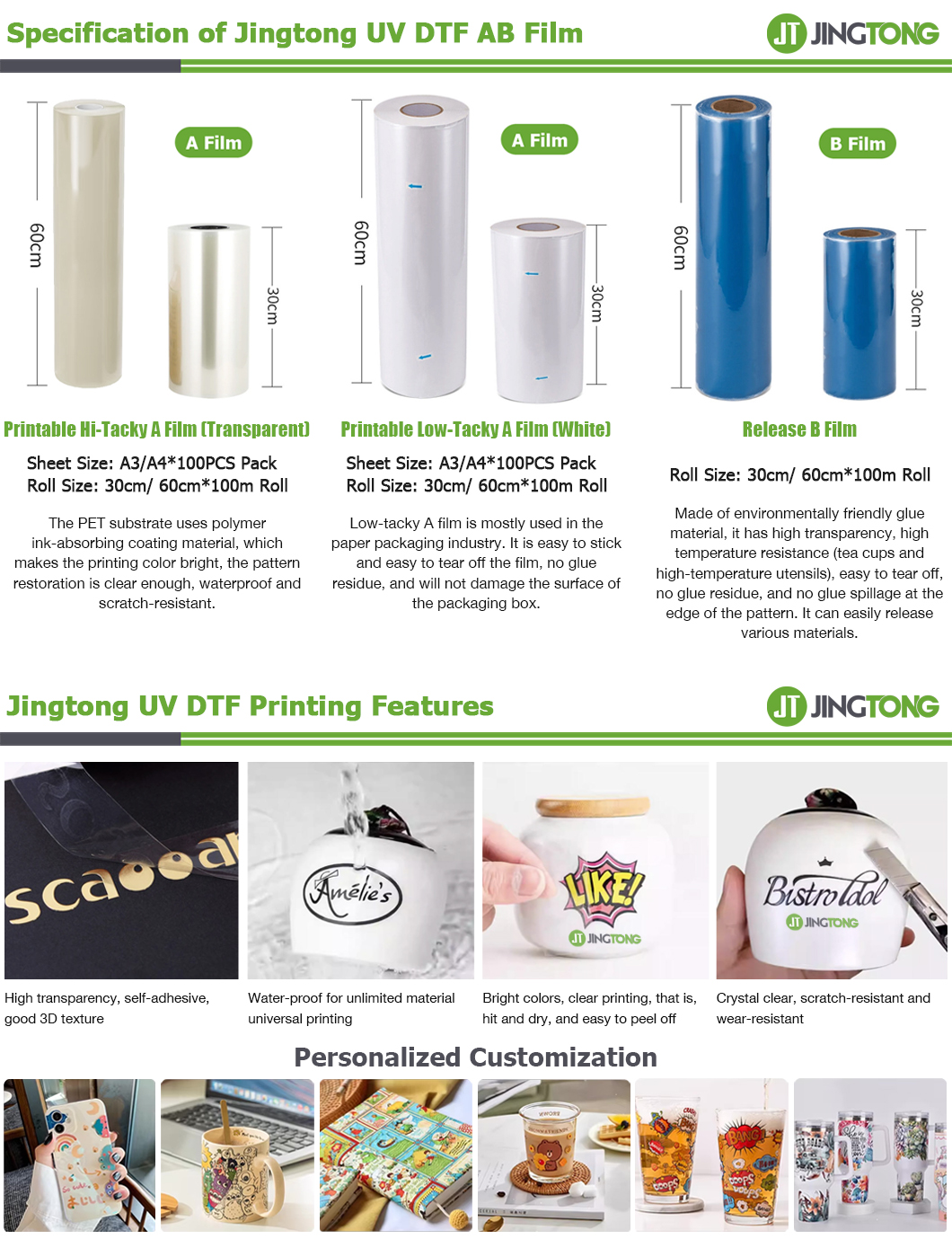 uv dtf AB film uv transfer ab film for printing 3 uv dtf AB film uv transfer ab film for printing 3