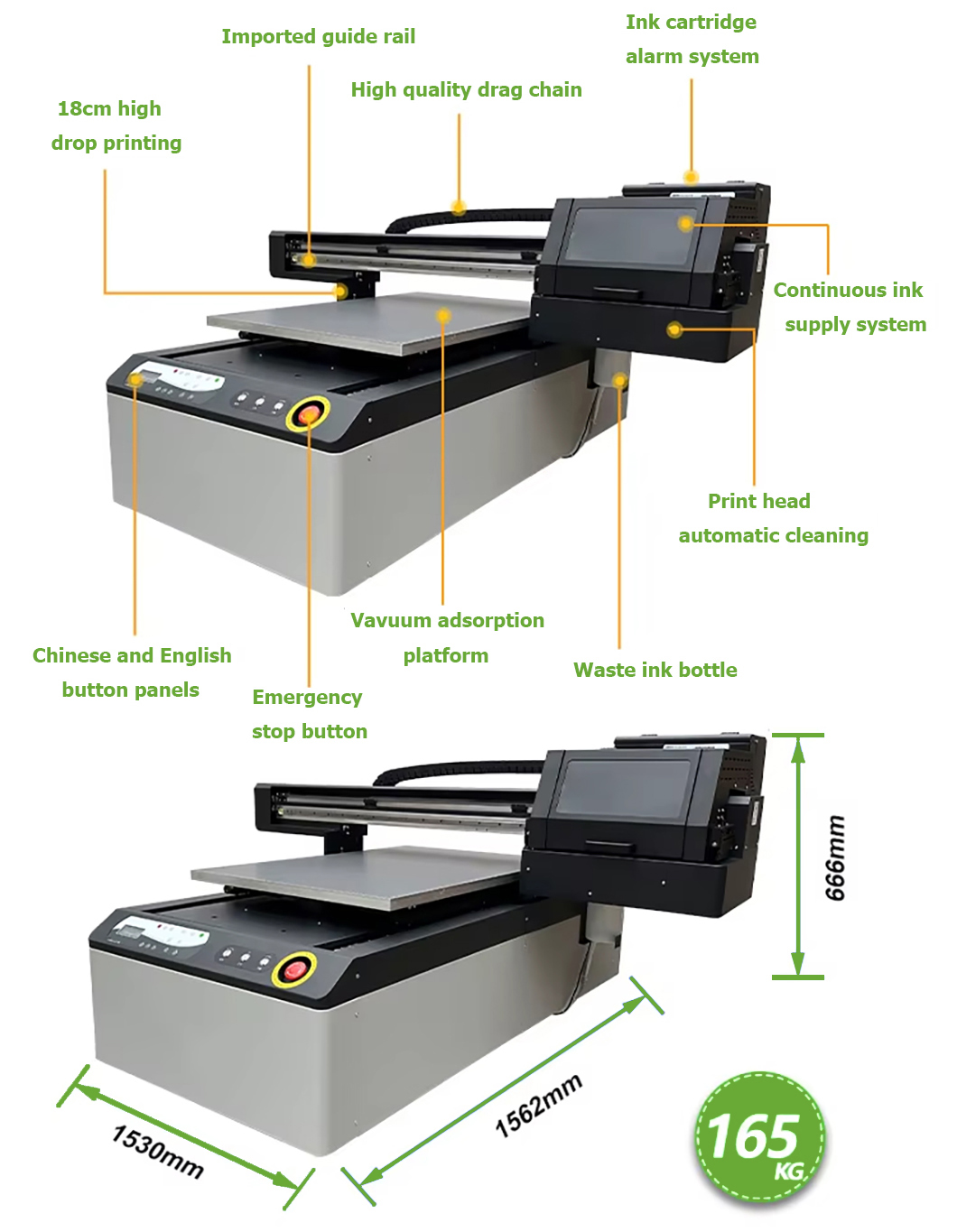 6090 UV Printer Digital LED Flatbed Printing Machine with 3 XP600 i1600 i3200 Print Heads 2