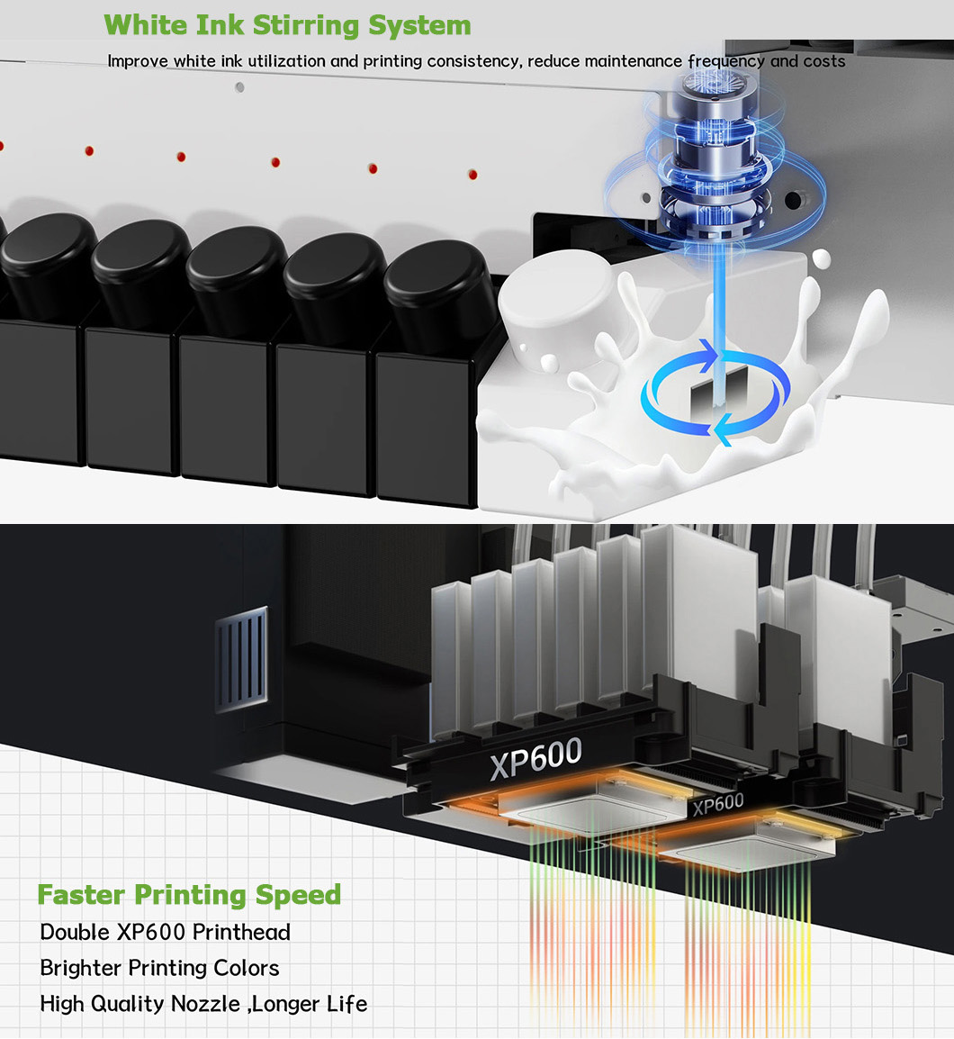 Dual XP600 Roll to Roll A3 UV DTF Printer Sticker Printer for Custom Transfers 3