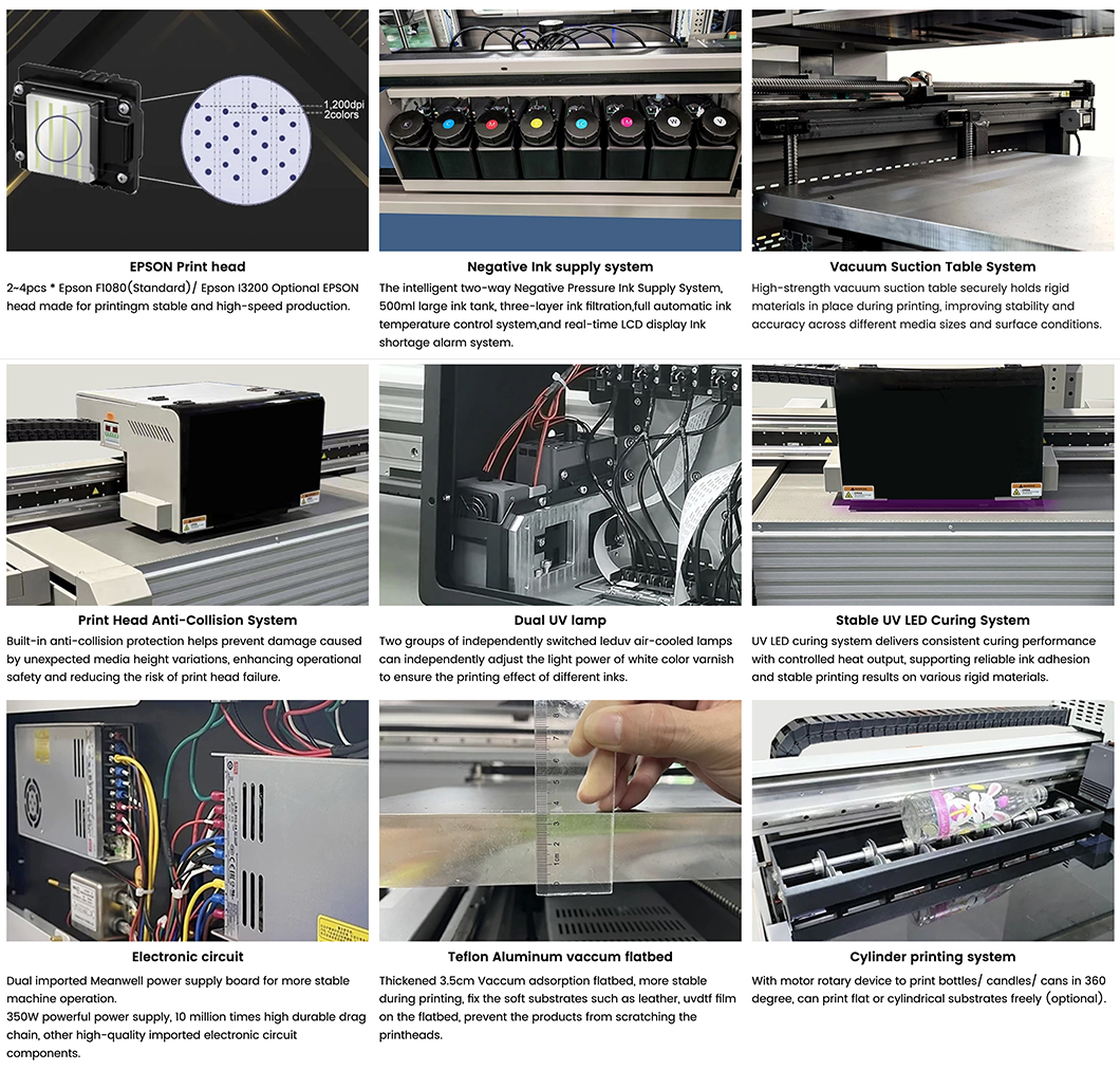 Industrial 9060 UV Flatbed Printer with CCD AI Vision Positioning System 3
