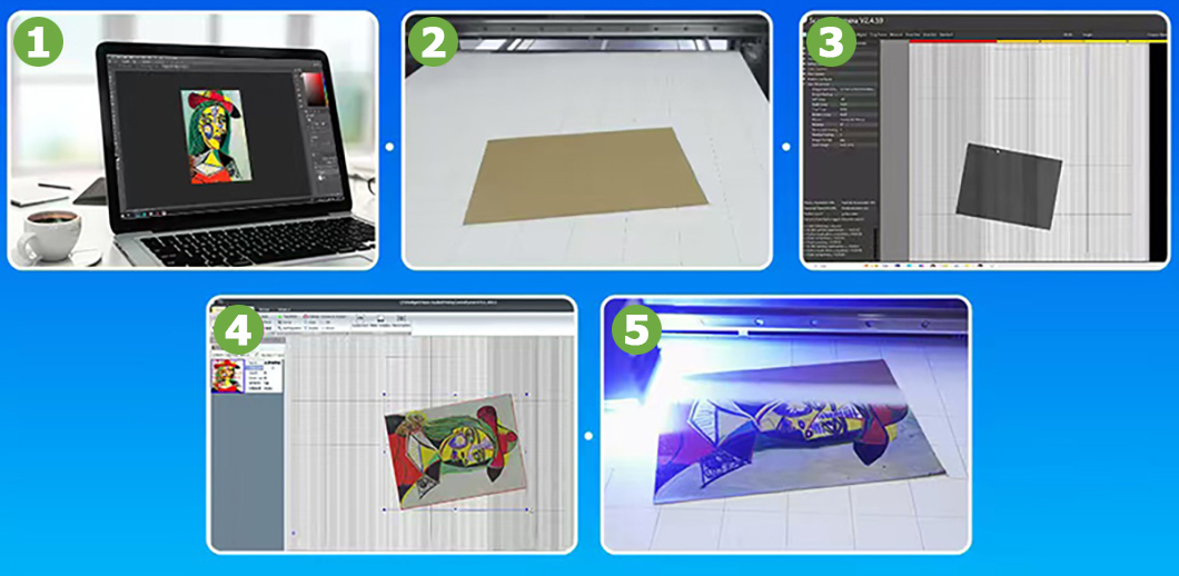 Industrial 9060 UV Flatbed Printer with CCD AI Vision Positioning System 4