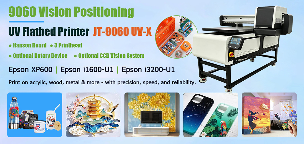 Multi-function CCD Visual Positioning 9060 UV Flatbed Printer for Promotional Items-Jingtong